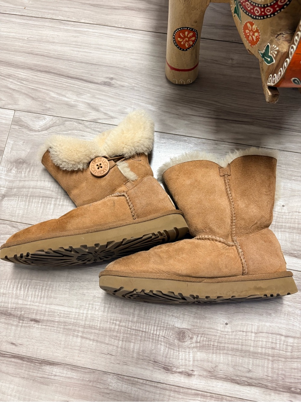 UGG Women’s Shearling Button Short Boots